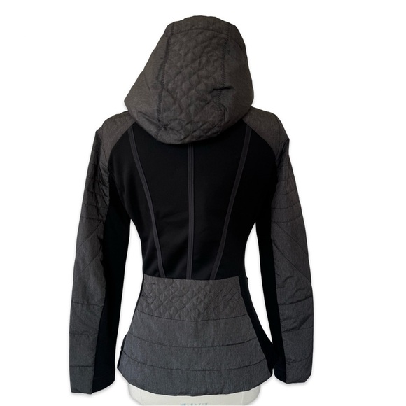 Champion VentureDry Hooded Jacket Black Gray Quilted Water-Resistant Lightweight - Picture 5 of 11